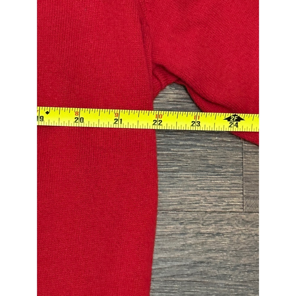 Tommy Hilfiger Sweater Men XL Red V Neck Pullover Logo - Picture 7 of 7